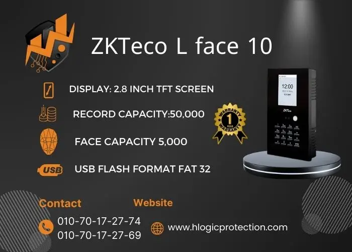 جهاز بصمه ZKTeco Lface 10 جهاز بصمه ZKTeco Lface 10