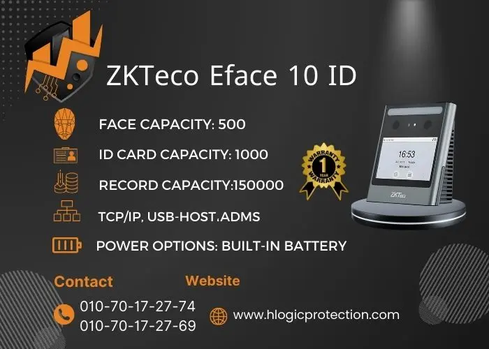 جهاز بصمه ZKTeco Eface 10 ID جهاز بصمه ZKTeco Eface 10 ID